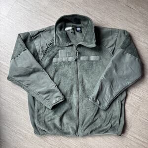 US Military Gen III Polartec 100 Cold Weather Fleece Jacket Green GC Large Reg